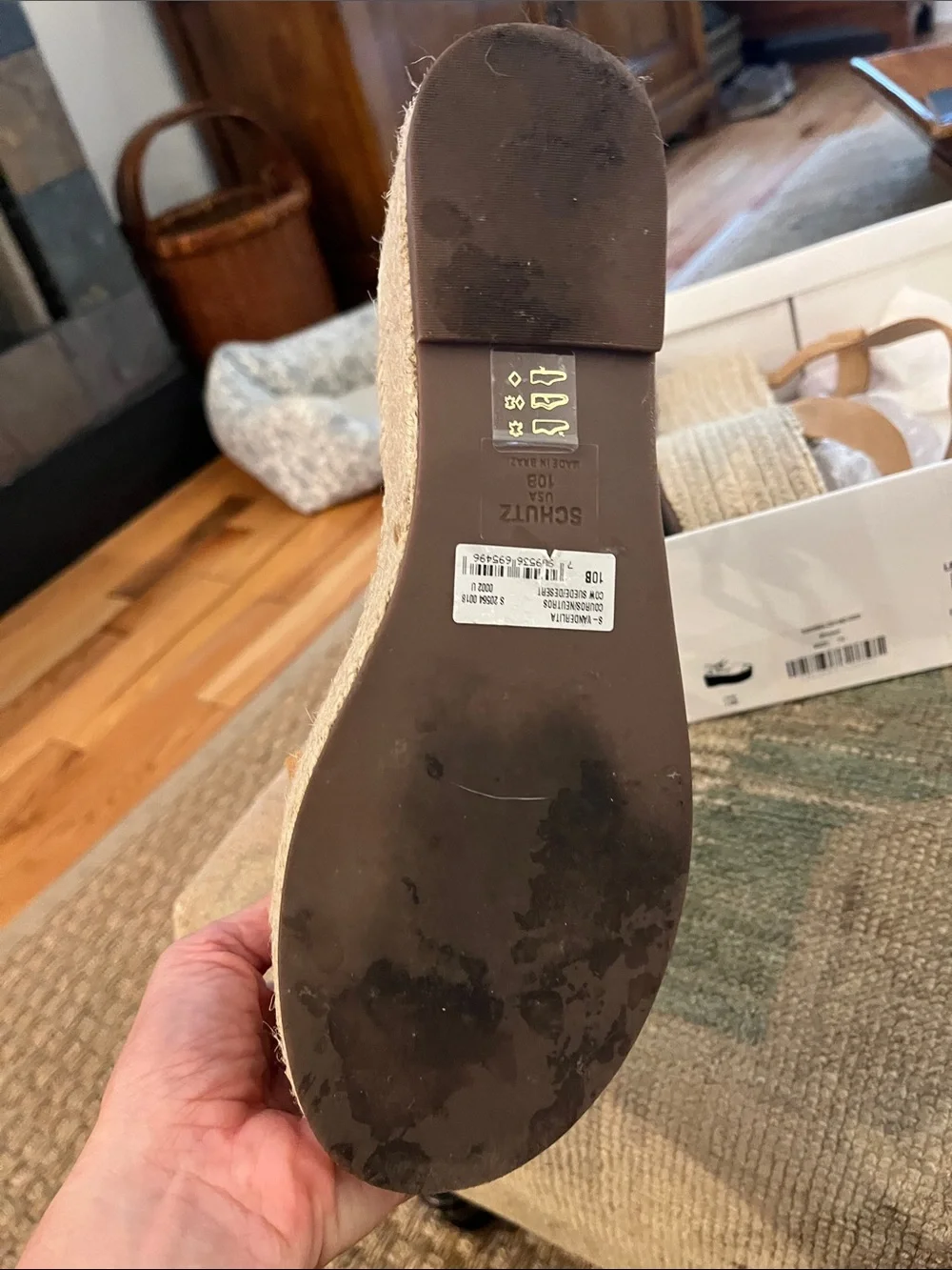 SCHUTZ Tan Suede Espadrille Platform Sandals